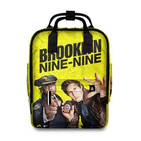 Женский рюкзак 3D с принтом Brooklyn Nine-Nine в Белгороде, 100% полиэстер | лямки с регулируемой длиной, сверху ручки, чтобы рюкзак нести как сумку. Основное отделение закрывается на молнию, как и внешний карман. Внутри два дополнительных кармана, один из которых закрывается на молнию. По бокам два дополнительных кармашка, куда поместится маленькая бутылочка
 | Тематика изображения на принте: 7 сезон | 99 участок | brooklyn nine nine | бруклин | бруклин 9 9 | комедия