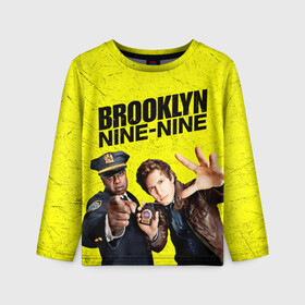 Детский лонгслив 3D с принтом Brooklyn Nine-Nine в Белгороде, 100% полиэстер | длинные рукава, круглый вырез горловины, полуприлегающий силуэт
 | 7 сезон | 99 участок | brooklyn nine nine | бруклин | бруклин 9 9 | комедия