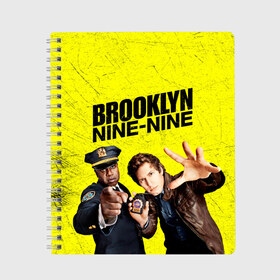 Тетрадь с принтом Brooklyn Nine-Nine в Белгороде, 100% бумага | 48 листов, плотность листов — 60 г/м2, плотность картонной обложки — 250 г/м2. Листы скреплены сбоку удобной пружинной спиралью. Уголки страниц и обложки скругленные. Цвет линий — светло-серый
 | 7 сезон | 99 участок | brooklyn nine nine | бруклин | бруклин 9 9 | комедия