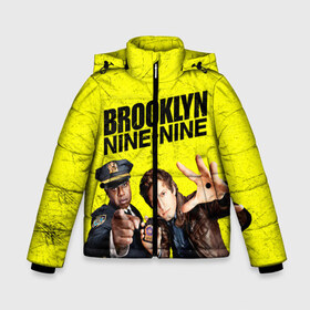 Зимняя куртка для мальчиков 3D с принтом Brooklyn Nine-Nine в Белгороде, ткань верха — 100% полиэстер; подклад — 100% полиэстер, утеплитель — 100% полиэстер | длина ниже бедра, удлиненная спинка, воротник стойка и отстегивающийся капюшон. Есть боковые карманы с листочкой на кнопках, утяжки по низу изделия и внутренний карман на молнии. 

Предусмотрены светоотражающий принт на спинке, радужный светоотражающий элемент на пуллере молнии и на резинке для утяжки | Тематика изображения на принте: 7 сезон | 99 участок | brooklyn nine nine | бруклин | бруклин 9 9 | комедия