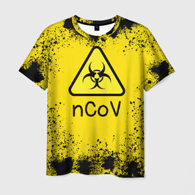 Мужская футболка 3D с принтом nСov в Белгороде, 100% полиэфир | прямой крой, круглый вырез горловины, длина до линии бедер | ncov | биоинк | китай | коронавирус | сталкер | чума | эпидемия