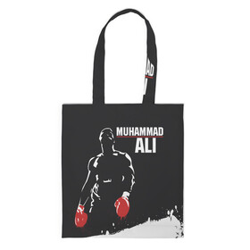 Шоппер 3D с принтом Muhammad Ali в Белгороде, 100% полиэстер | Плотность: 200 г/м2; Размер: 34×35 см; Высота лямок: 30 см | ali | muhammad ali | the greatest | али | бокс | мухамед али | мухаммед али