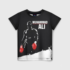 Детская футболка 3D с принтом Muhammad Ali в Белгороде, 100% гипоаллергенный полиэфир | прямой крой, круглый вырез горловины, длина до линии бедер, чуть спущенное плечо, ткань немного тянется | ali | muhammad ali | the greatest | али | бокс | мухамед али | мухаммед али