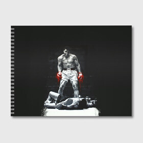 Альбом для рисования с принтом Muhammad Ali в Белгороде, 100% бумага
 | матовая бумага, плотность 200 мг. | ali | muhammad ali | the greatest | али | бокс | мухамед али | мухаммед али