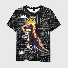 Мужская футболка 3D с принтом Basquiat Dinosaur в Белгороде, 100% полиэфир | прямой крой, круглый вырез горловины, длина до линии бедер | Тематика изображения на принте: art | louis vuitton | lv