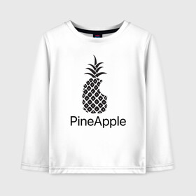 Детский лонгслив хлопок с принтом PineApple в Белгороде, 100% хлопок | круглый вырез горловины, полуприлегающий силуэт, длина до линии бедер | apple | pineapple | ананас | фрукт | фрукты | эпл | эппл