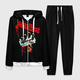Мужской костюм 3D с принтом Judas Priest в Белгороде, 100% полиэстер | Манжеты и пояс оформлены тканевой резинкой, двухслойный капюшон со шнурком для регулировки, карманы спереди | judas | priest | грув метал | группа | рок | хард рок | хеви метал