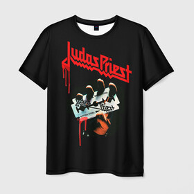 Мужская футболка 3D с принтом Judas Priest в Белгороде, 100% полиэфир | прямой крой, круглый вырез горловины, длина до линии бедер | judas | priest | грув метал | группа | рок | хард рок | хеви метал