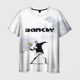 Мужская футболка 3D с принтом Banksy  в Белгороде, 100% полиэфир | прямой крой, круглый вырез горловины, длина до линии бедер | banksy | бэнкси | граффити | стрит арт | художник