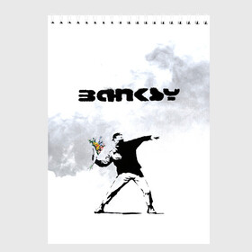 Скетчбук с принтом Banksy в Белгороде, 100% бумага
 | 48 листов, плотность листов — 100 г/м2, плотность картонной обложки — 250 г/м2. Листы скреплены сверху удобной пружинной спиралью | banksy | бэнкси | граффити | стрит арт | художник