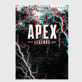 Скетчбук с принтом APEX LEGENDS GLITCH в Белгороде, 100% бумага
 | 48 листов, плотность листов — 100 г/м2, плотность картонной обложки — 250 г/м2. Листы скреплены сверху удобной пружинной спиралью | Тематика изображения на принте: apex | apex legends | battle | battle royal | bloodhound | titanfall | wraith | апекс | апекс легендс | батл рояль | битва | война | каустик | королевская битва