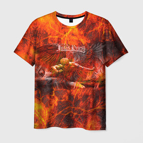 Мужская футболка 3D с принтом Judas Priest в Белгороде, 100% полиэфир | прямой крой, круглый вырез горловины, длина до линии бедер | judas | priest | грув метал | группа | рок | хард рок | хеви метал