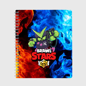 Тетрадь с принтом BRAWL STARS VIRUS 8-BIT в Белгороде, 100% бумага | 48 листов, плотность листов — 60 г/м2, плотность картонной обложки — 250 г/м2. Листы скреплены сбоку удобной пружинной спиралью. Уголки страниц и обложки скругленные. Цвет линий — светло-серый
 | 8 bit | 8 бит | bibi | brawl stars | crow | el brown | leon | leon shark | max | mr.p | sally leon | shark | stars | virus | werewolf | акула | биби | вирус | ворон | леон | оборотень | пингвин