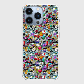 Чехол для iPhone 13 Pro с принтом Stickerboom в Белгороде,  |  | art | bomb | graffiti | hearts | monsters | stars | stickerboom | stickers | texture | арт | бомба | вишня | граффити | звезды | монстры | мороженое | сердечки | стикербум | стикеры | текстура