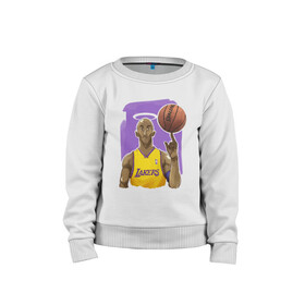 Детский свитшот хлопок с принтом Kobe Bryant в Белгороде, 100% хлопок | круглый вырез горловины, эластичные манжеты, пояс и воротник | basketball | black | bryant | game | james | kobe | kobebryant | lakers | lebron | los angeles | mamba | nba | rip | slam dunk | баскетбол | баскетболист | брайант | браянт | джеймс | игрок | коби | леброн | лейкерс | лос анджеле