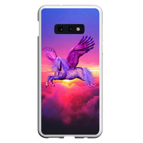 Чехол для Samsung S10E с принтом Dusk Sky Horse в Белгороде, Силикон | Область печати: задняя сторона чехла, без боковых панелей | высота | закат | конь | крылья | легенды | летать | летающий | лошадь | мистический | мифология | мифы | небесный | небо | облака | облач | пегас | плед | подушка | полет | пурпурный | сумерки | сумка