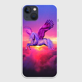Чехол для iPhone 13 с принтом Dusk Sky Horse в Белгороде,  |  | высота | закат | конь | крылья | легенды | летать | летающий | лошадь | мистический | мифология | мифы | небесный | небо | облака | облач | пегас | плед | подушка | полет | пурпурный | сумерки | сумка