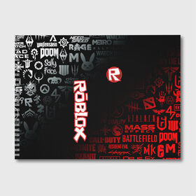 Альбом для рисования с принтом ROBLOX в Белгороде, 100% бумага
 | матовая бумага, плотность 200 мг. | Тематика изображения на принте: game | gamer | logo | minecraft | roblox | simulator | игра | конструктор | лого | майнкрафт | симулятор | строительство | фигура