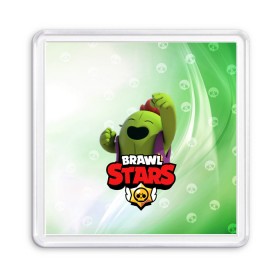 Магнит 55*55 с принтом spike brawl stars в Белгороде, Пластик | Размер: 65*65 мм; Размер печати: 55*55 мм | brawl | brawl stars | spike | бравл | бравл старс | спайк