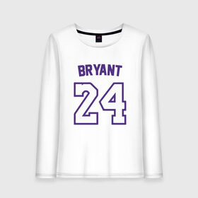 Женский лонгслив хлопок с принтом Bryant 24 в Белгороде, 100% хлопок |  | basketball | black | bryant | game | james | kobe | kobebryant | lakers | lebron | los angeles | mamba | nba | rip | slam dunk | баскетбол | баскетболист | брайант | браянт | джеймс | игрок | коби | леброн | лейкерс | лос анджеле