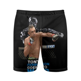 Мужские шорты спортивные с принтом Tony Ferguson в Белгороде,  |  | Тематика изображения на принте: ferguson | tony | американский | без | боец | правил | смешанного | стиля | тони | фергюсон