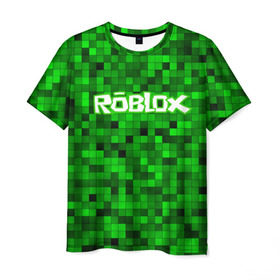 Мужская футболка 3D с принтом Roblox в Белгороде, 100% полиэфир | прямой крой, круглый вырез горловины, длина до линии бедер | game | roblox | блок | игра | игрушка | лего | майнкрафт | персонажи | персонажи из кубиков | роблокс | робот