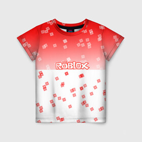 Детская футболка 3D с принтом ROBLOX в Белгороде, 100% гипоаллергенный полиэфир | прямой крой, круглый вырез горловины, длина до линии бедер, чуть спущенное плечо, ткань немного тянется | 3d | roblox | игра | лого | логотип | надпись | онлайн | платформа | роблокс | эмблема