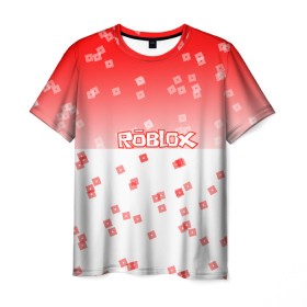 Мужская футболка 3D с принтом ROBLOX в Белгороде, 100% полиэфир | прямой крой, круглый вырез горловины, длина до линии бедер | 3d | roblox | игра | лого | логотип | надпись | онлайн | платформа | роблокс | эмблема