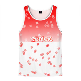 Мужская майка 3D с принтом ROBLOX в Белгороде, 100% полиэстер | круглая горловина, приталенный силуэт, длина до линии бедра. Пройма и горловина окантованы тонкой бейкой | 3d | roblox | игра | лого | логотип | надпись | онлайн | платформа | роблокс | эмблема