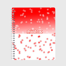 Тетрадь с принтом ROBLOX в Белгороде, 100% бумага | 48 листов, плотность листов — 60 г/м2, плотность картонной обложки — 250 г/м2. Листы скреплены сбоку удобной пружинной спиралью. Уголки страниц и обложки скругленные. Цвет линий — светло-серый
 | 3d | roblox | игра | лого | логотип | надпись | онлайн | платформа | роблокс | эмблема