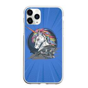 Чехол для iPhone 11 Pro матовый с принтом Единорог Rock в Белгороде, Силикон |  | rock | единорог | единорог рокер | кожанка | конь | лошадь | многоцветный | радуга | рог | рок | шипы