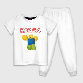 Детская пижама хлопок с принтом ROBLOX в Белгороде, 100% хлопок |  брюки и футболка прямого кроя, без карманов, на брюках мягкая резинка на поясе и по низу штанин
 | game | gamer | logo | minecraft | roblox | simulator | игра | конструктор | лого | майнкрафт | симулятор | строительство | фигура