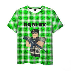 Мужская футболка 3D с принтом Roblox. в Белгороде, 100% полиэфир | прямой крой, круглый вырез горловины, длина до линии бедер | game | roblox | блок | игра | игрушка | лего | майнкрафт | персонажи | персонажи из кубиков | роблокс | робот