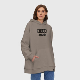 Худи SuperOversize хлопок с принтом Audi Ауди в Белгороде, 70% хлопок, 30% полиэстер, мягкий начес внутри | карман-кенгуру, эластичная резинка на манжетах и по нижней кромке, двухслойный капюшон
 | audi | auto | quattro | авто | автомобиль | ауди | марка | машина