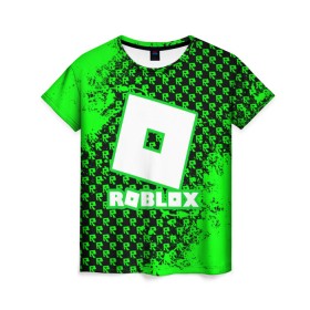 Женская футболка 3D с принтом Roblox. в Белгороде, 100% полиэфир ( синтетическое хлопкоподобное полотно) | прямой крой, круглый вырез горловины, длина до линии бедер | game | roblox | блок | игра | игрушка | лего | майнкрафт | персонажи | персонажи из кубиков | роблокс | робот