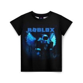 Детская футболка 3D с принтом ROBLOX в Белгороде, 100% гипоаллергенный полиэфир | прямой крой, круглый вырез горловины, длина до линии бедер, чуть спущенное плечо, ткань немного тянется | Тематика изображения на принте: roblox | игра | компьютерная игра | логотип | онлайн | онлайн игра | роблакс | роблокс