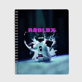 Тетрадь с принтом ROBLOX в Белгороде, 100% бумага | 48 листов, плотность листов — 60 г/м2, плотность картонной обложки — 250 г/м2. Листы скреплены сбоку удобной пружинной спиралью. Уголки страниц и обложки скругленные. Цвет линий — светло-серый
 | roblox | игра | компьютерная игра | логотип | онлайн | онлайн игра | роблакс | роблокс