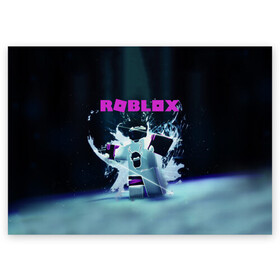 Поздравительная открытка с принтом ROBLOX в Белгороде, 100% бумага | плотность бумаги 280 г/м2, матовая, на обратной стороне линовка и место для марки
 | roblox | игра | компьютерная игра | логотип | онлайн | онлайн игра | роблакс | роблокс