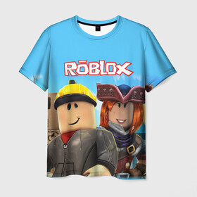 Мужская футболка 3D с принтом ROBLOX в Белгороде, 100% полиэфир | прямой крой, круглый вырез горловины, длина до линии бедер | roblox | игра | компьютерная игра | логотип | онлайн | онлайн игра | роблакс | роблокс