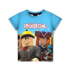 Детская футболка 3D с принтом ROBLOX в Белгороде, 100% гипоаллергенный полиэфир | прямой крой, круглый вырез горловины, длина до линии бедер, чуть спущенное плечо, ткань немного тянется | roblox | игра | компьютерная игра | логотип | онлайн | онлайн игра | роблакс | роблокс