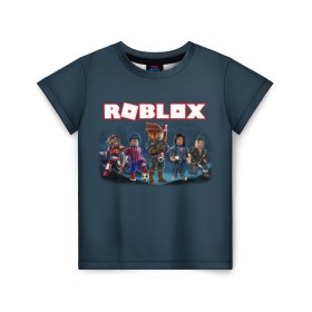 Детская футболка 3D с принтом ROBLOX в Белгороде, 100% гипоаллергенный полиэфир | прямой крой, круглый вырез горловины, длина до линии бедер, чуть спущенное плечо, ткань немного тянется | roblox | игра | компьютерная игра | логотип | онлайн | онлайн игра | роблакс | роблокс
