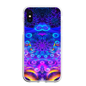 Чехол для iPhone XS Max матовый с принтом FRACTAL ILLUSION в Белгороде, Силикон | Область печати: задняя сторона чехла, без боковых панелей | abstract | abstraction | color | fractal | geometry | paitnt | polygon | polygonal | psy | абстракция | геометрия | краски | неоновые | полигоны | психоделика | фрактал