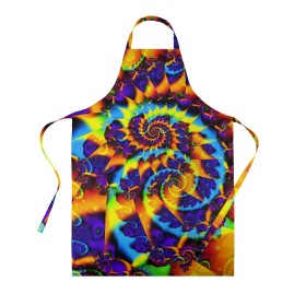 Фартук 3D с принтом TIE-DYE COLOR в Белгороде, 100% полиэстер | общий размер — 65 х 85 см, ширина нагрудника — 26 см, горловина — 53 см, длина завязок — 54 см, общий обхват в поясе — 173 см. Принт на завязках и на горловине наносится с двух сторон, на основной части фартука — только с внешней стороны | abstract | abstraction | color | fractal | geometry | paitnt | polygon | polygonal | psy | абстракция | геометрия | краски | неоновые | полигоны | психоделика | фрактал