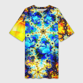 Платье-футболка 3D с принтом ИЛЛЮЗИЯ ФРАКТАЛОВ в Белгороде,  |  | abstract | abstraction | color | fractal | geometry | paitnt | polygon | polygonal | psy | абстракция | геометрия | краски | неоновые | полигоны | психоделика | фрактал