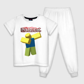 Детская пижама хлопок с принтом Roblox Dab в Белгороде, 100% хлопок |  брюки и футболка прямого кроя, без карманов, на брюках мягкая резинка на поясе и по низу штанин
 | game | game roblox | logo roblox | online game | oof roblox dabbing | roblox | roblox dab | roblox noob | игра | игра роблокс | лого роблокс | онлайн игра | онлайн игра роблокс | роблокс | роблокс даб