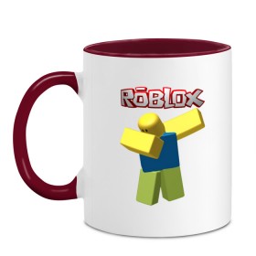 Кружка двухцветная с принтом Roblox Dab в Белгороде, керамика | объем — 330 мл, диаметр — 80 мм. Цветная ручка и кайма сверху, в некоторых цветах — вся внутренняя часть | game | game roblox | logo roblox | online game | oof roblox dabbing | roblox | roblox dab | roblox noob | игра | игра роблокс | лого роблокс | онлайн игра | онлайн игра роблокс | роблокс | роблокс даб