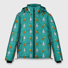 Мужская зимняя куртка 3D с принтом Futurama bender в Белгороде, верх — 100% полиэстер; подкладка — 100% полиэстер; утеплитель — 100% полиэстер | длина ниже бедра, свободный силуэт Оверсайз. Есть воротник-стойка, отстегивающийся капюшон и ветрозащитная планка. 

Боковые карманы с листочкой на кнопках и внутренний карман на молнии. | beer | bender | бендер | футурама