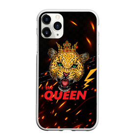 Чехол для iPhone 11 Pro матовый с принтом the Queen в Белгороде, Силикон |  | queen | большая кошка | королева | корона | кошка | леопард | львица | молния