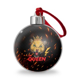 Ёлочный шар с принтом the Queen в Белгороде, Пластик | Диаметр: 77 мм | queen | большая кошка | королева | корона | кошка | леопард | львица | молния