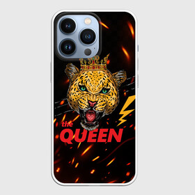 Чехол для iPhone 13 Pro с принтом the Queen в Белгороде,  |  | queen | большая кошка | королева | корона | кошка | леопард | львица | молния